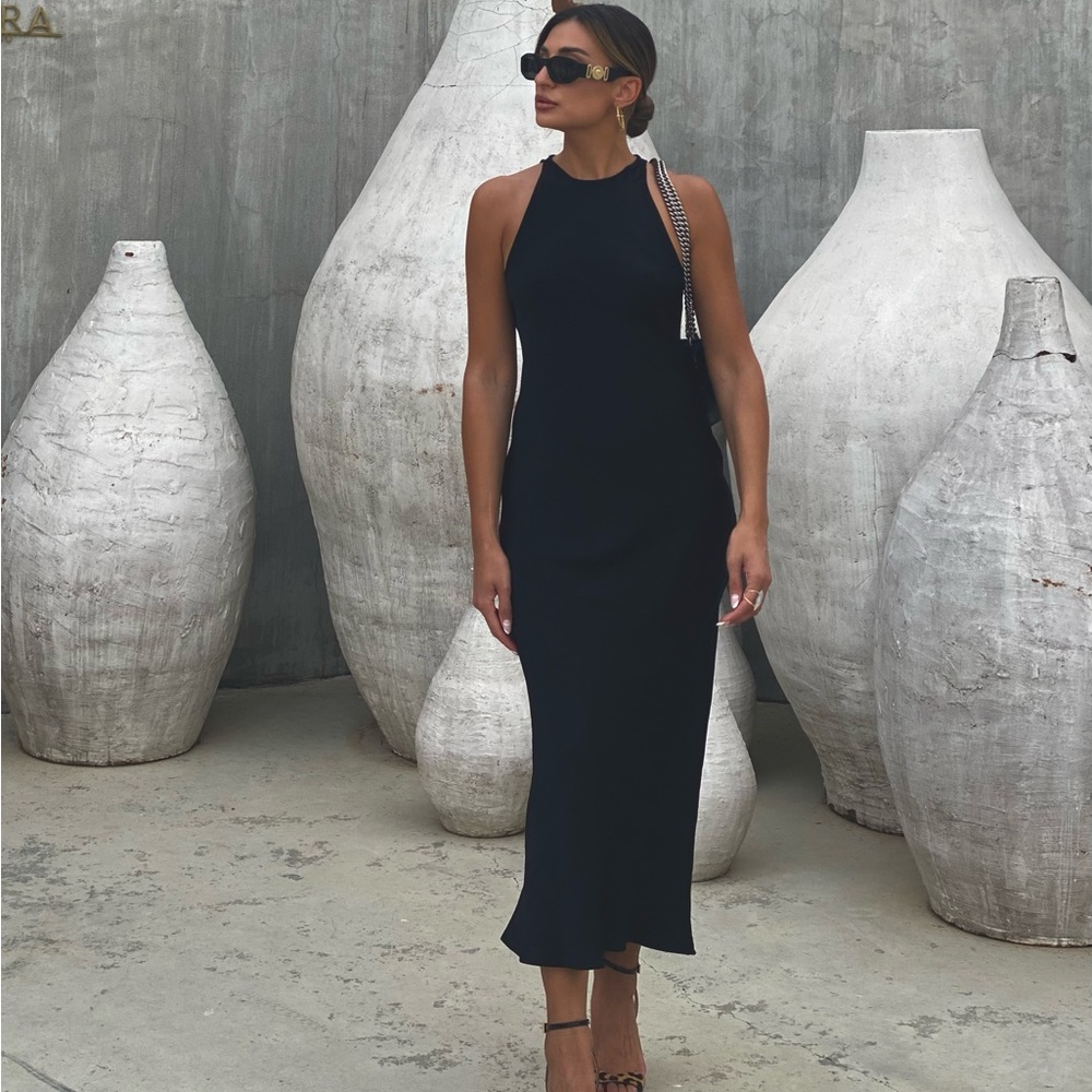 ZARA SILK BLACK DRESS